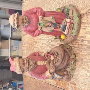TOM CLARK GNOME SCULPTURES SET OF 2 RARE VTG. COLLECTIBLES (E2-2)